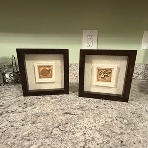 Brown Framed Leaf Art Set